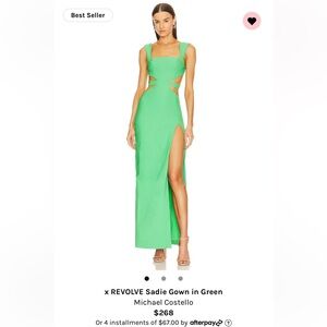 Michael Costello x Revolve Sadie Gown in Green